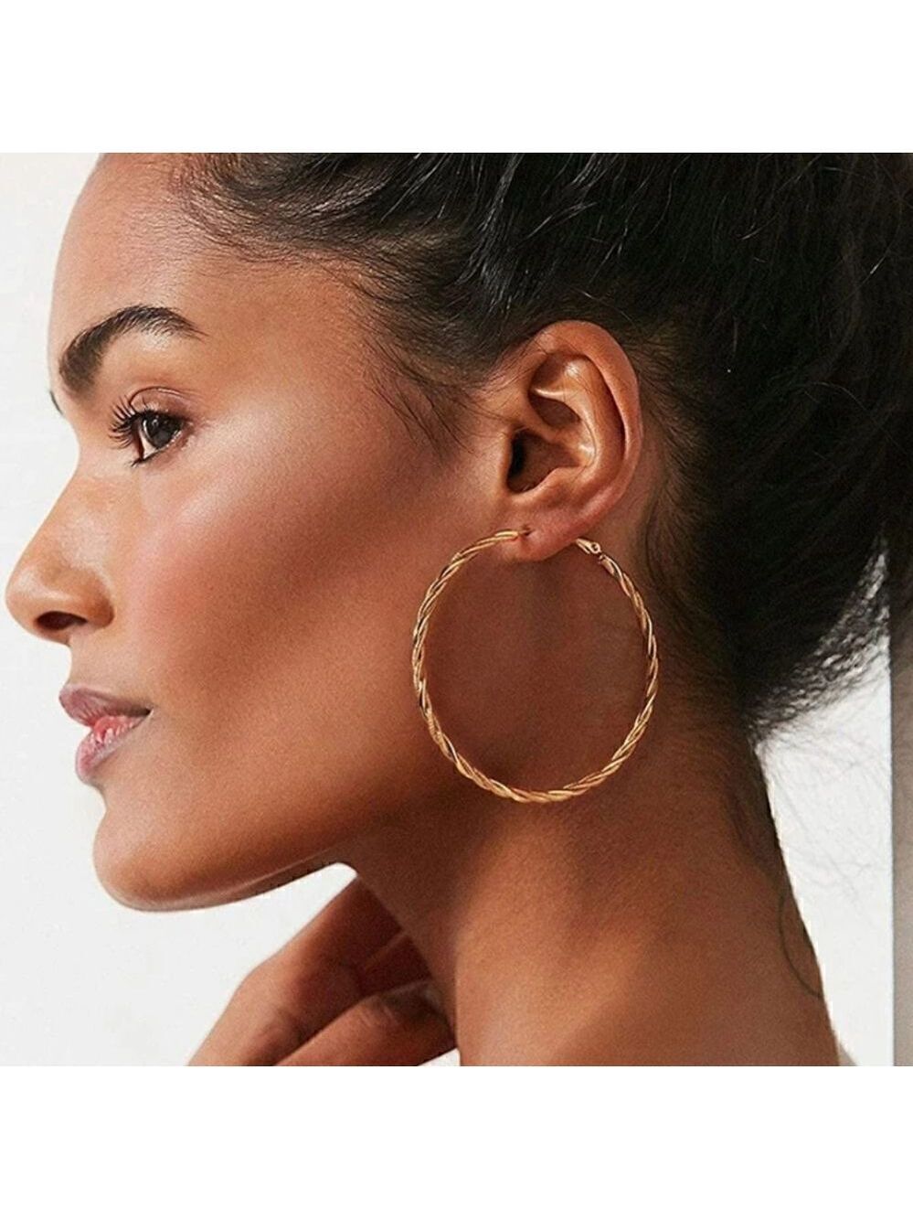 Gold-Tone Textured Hoop Earring Set, 3-Piece